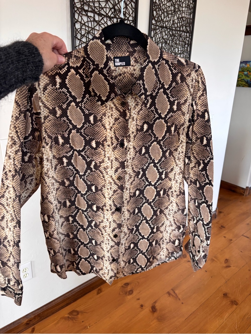 THE KOOPLES French Luxury 100% Silk Python Print Button Front Blouse NWT Size M - Picture 13 of 16